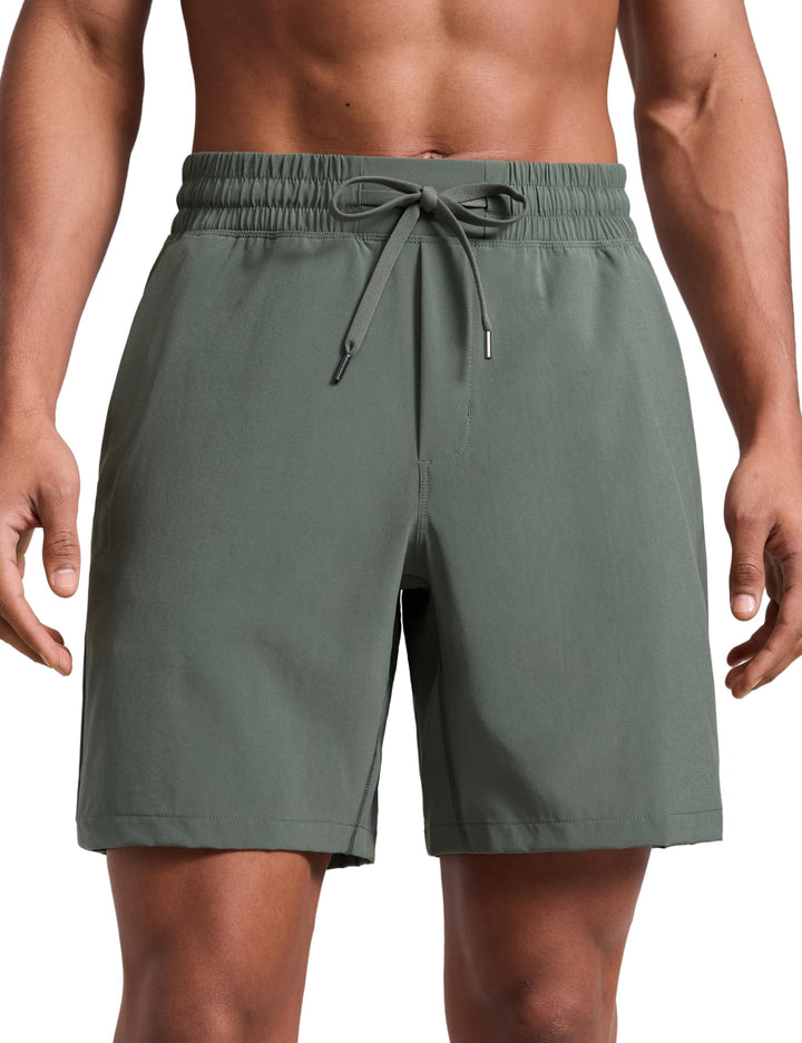 CRZ Yoga Herren Shorts Feathery-fit Linerless Shorts 7 Inches, Ns001b M Grauer Salbei, M Grauer Salb