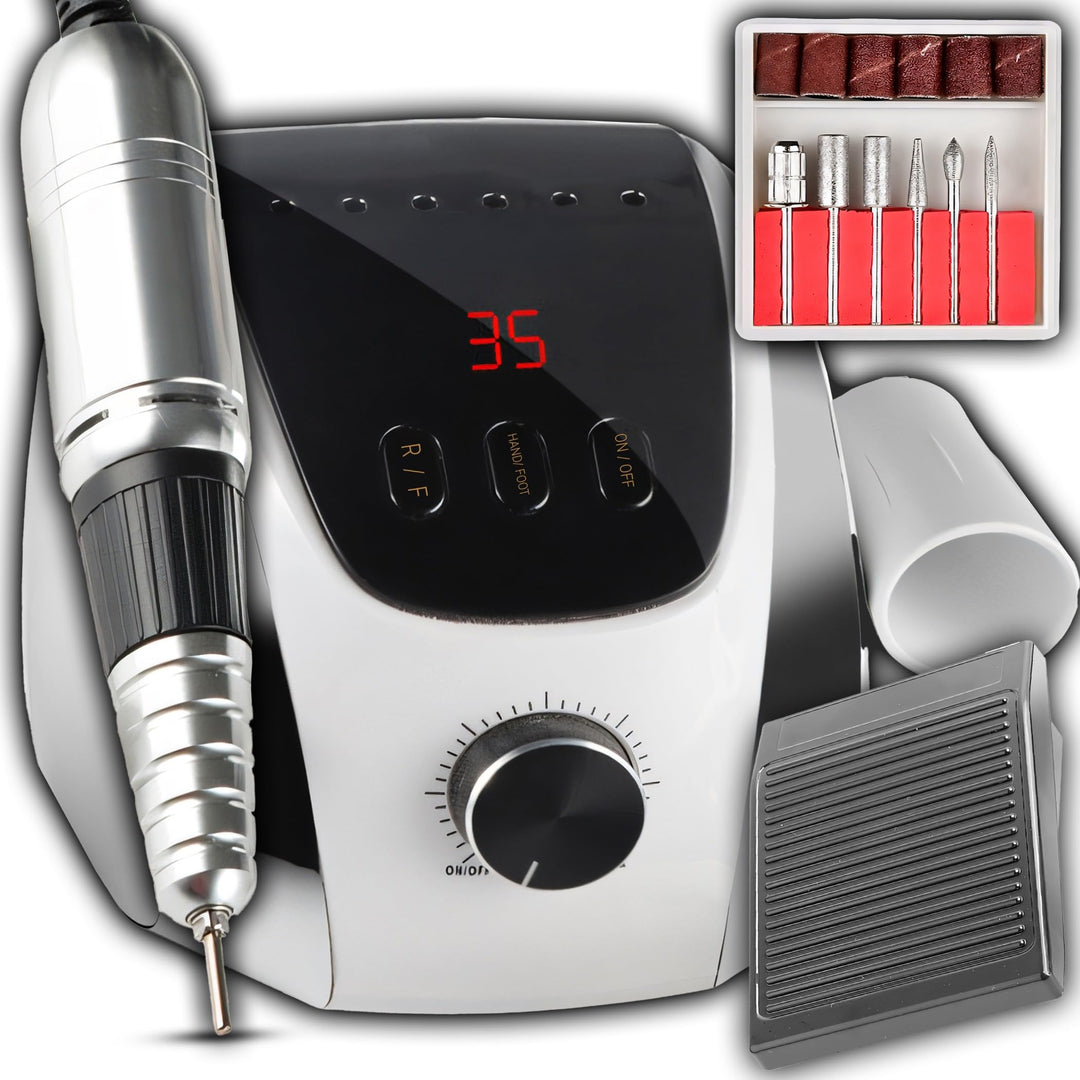 Retoo Nagelfräser Elektrische 35000 U/Min 65W Professionelle Nagelfeile mit LED Display Fräser für G