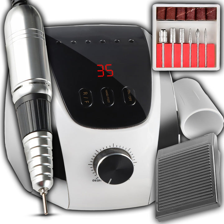 Retoo Nagelfräser Elektrische 35000 U/Min 65W Professionelle Nagelfeile mit LED Display Fräser für G