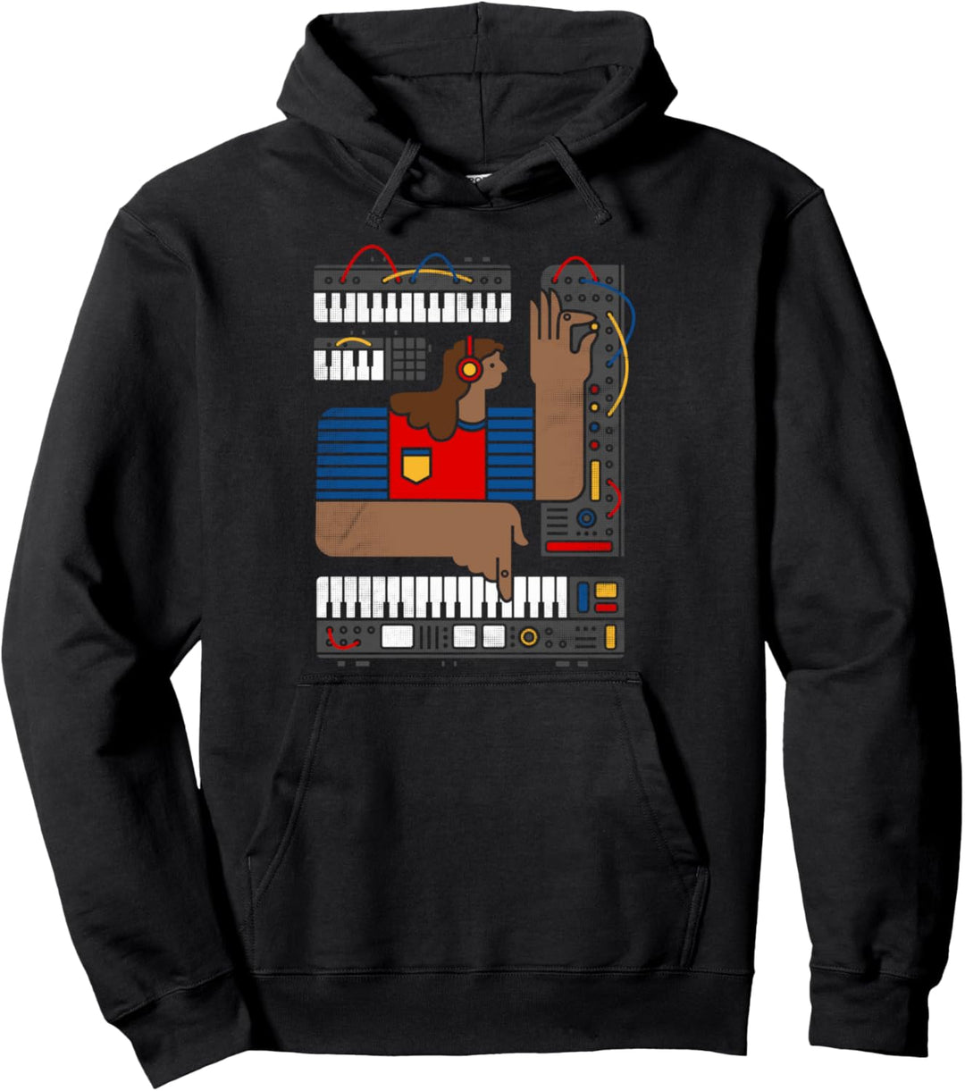 Synthesizer Analog Modular Synth Studio Gear Vintage Pullover Hoodie