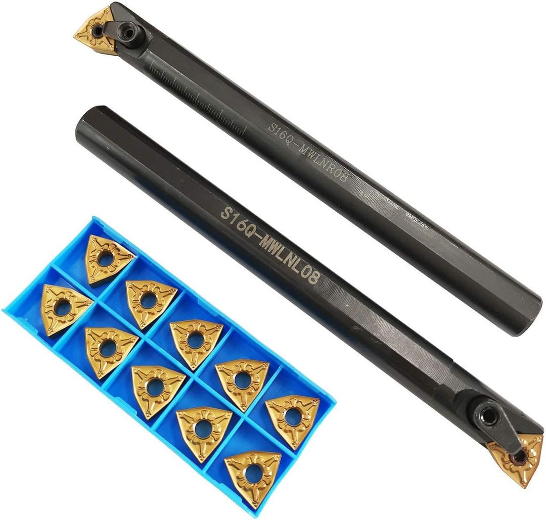 2 Stück S16Q-MWLNR08 + S16Q-MWLNL08 Drehmeissel-Halter Bohrstange 10 Stück WNMG080404-TM indexierbar