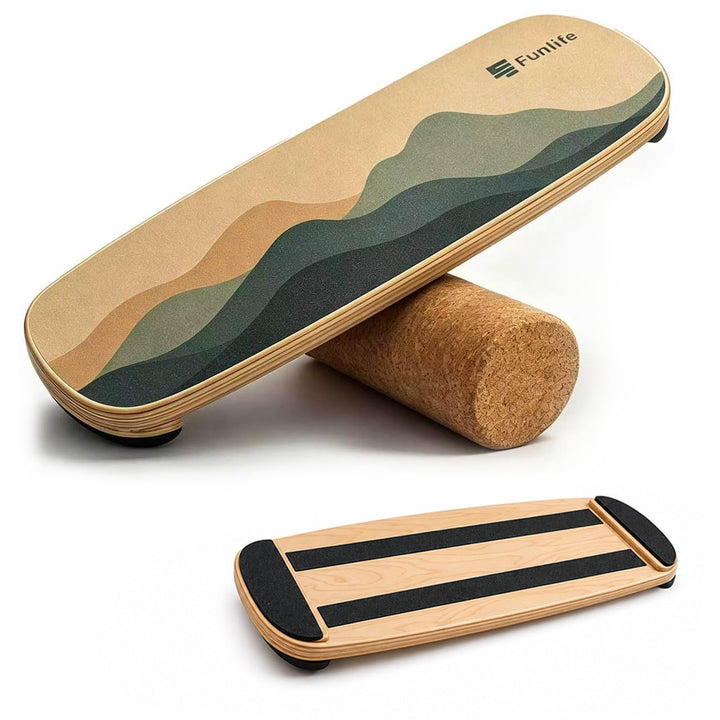 FunLife Balance Board aus Holz – Stabiler Gleichgewichtstrainer für Core Training, Fitness &amp; Balance