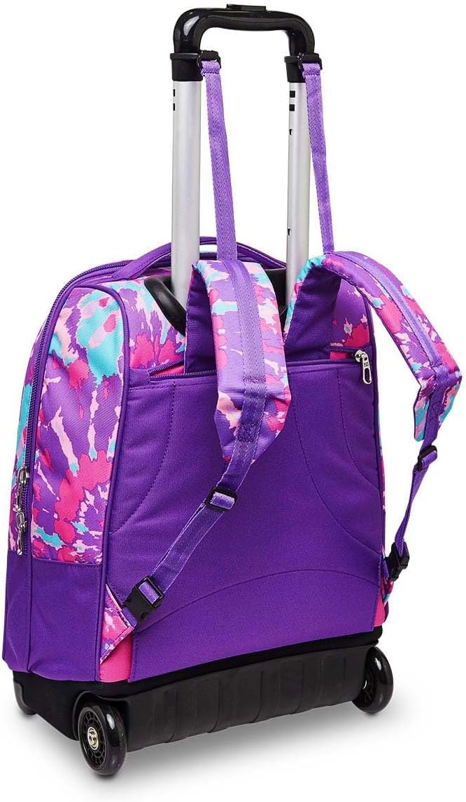 Seven Trolley TRENDY HEART GIRL, 2 in 1, Schulranzen mit Rollen, Rucksack mit Trolleyfunktion für Ki