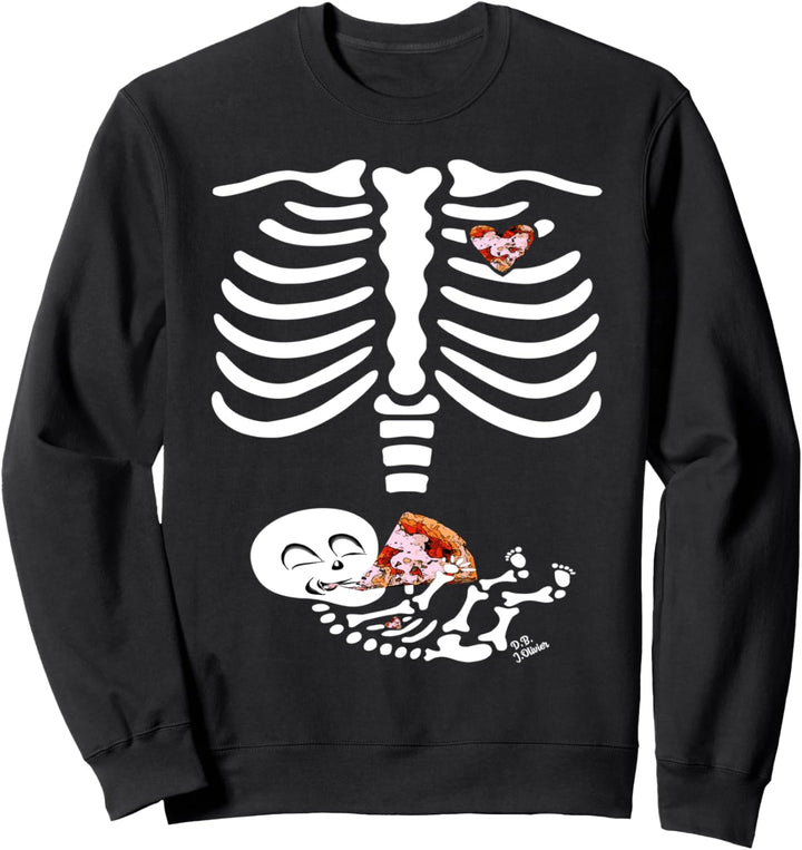Skelett Rippen Pizza - Halloween Kostüm Halloween Sweatshirt