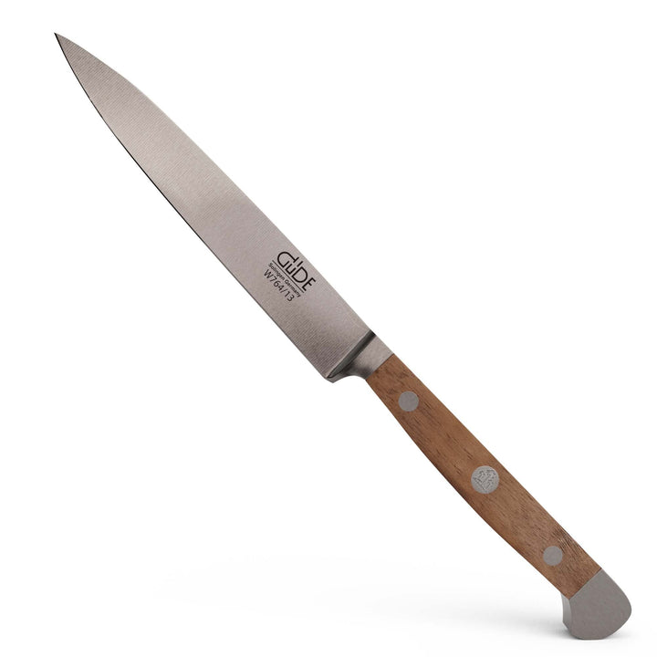 GÜDE Solingen - Spickmesser geschmiedet, 13 cm, Walnussholz, ALPHA WALNUSS, Office Messer, Doppelkro