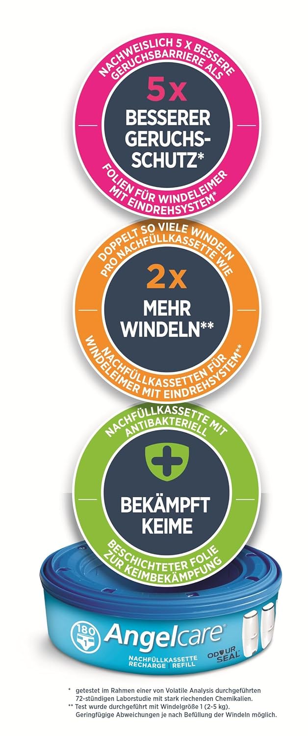 Angelcare Windeleimer Nachfüllpack Plus 6er Pack Lot de 6, Lot de 6