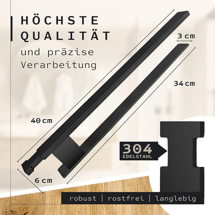 KRONWELL® Handtuchhalter ohne Bohren - Selbstklebende Handtuchhalter für Bad & Küche - Handtuchstang