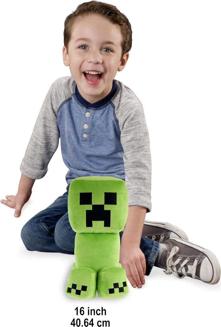 Mattel Massstabsgetreue, 50 cm grosse Minecraft Creeper Plüschfigur mit Pixeldesign und Details aus