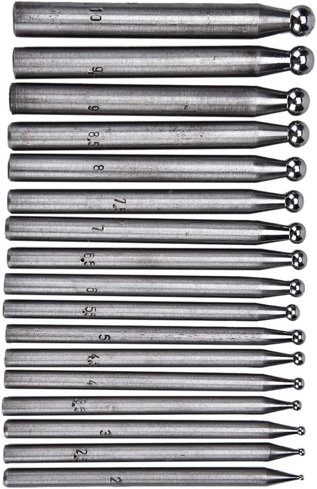 EVTSCAN Jewelry Dapping Tools, langlebig 17PCS Dapping Punches Schmuck Goldschmiedeherstellung Domin