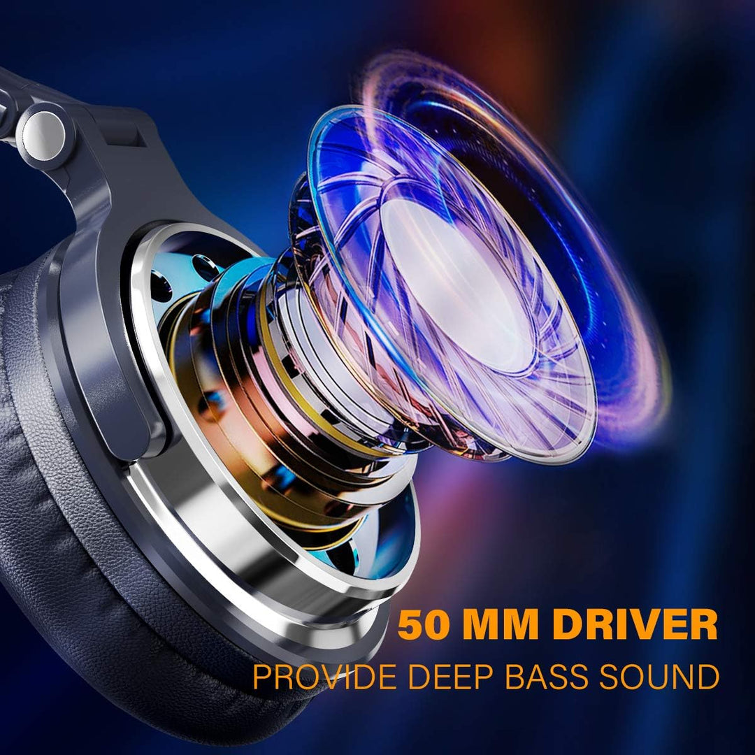 OneOdio Pro-10 Over-Ear-Kopfhörer, kabelgebundene DJ-Bass-Headsets mit 50-mm-Treiber, faltbar, leich