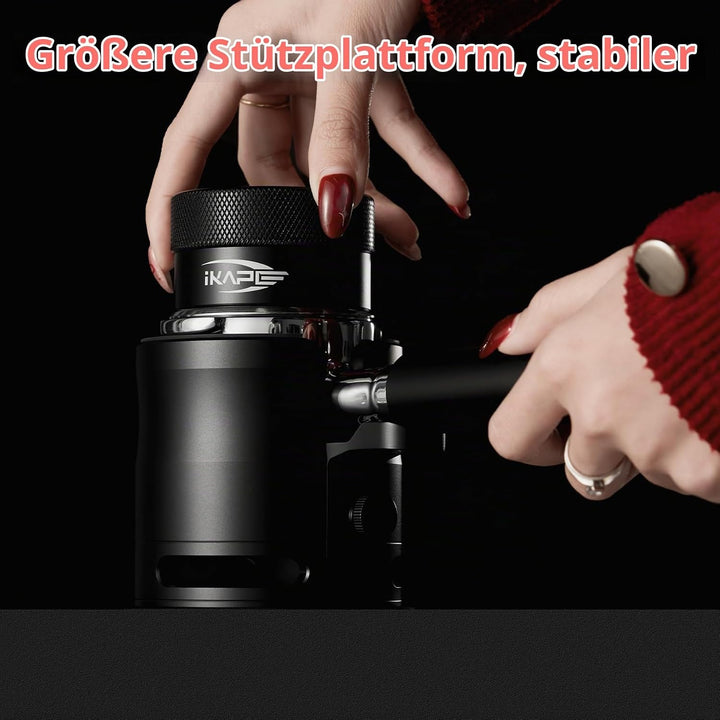 IKAPE Neu überarbeiteter Espresso-Tamper- und Siebträgerhalter – Basis aus Aluminiumlegierung zum An