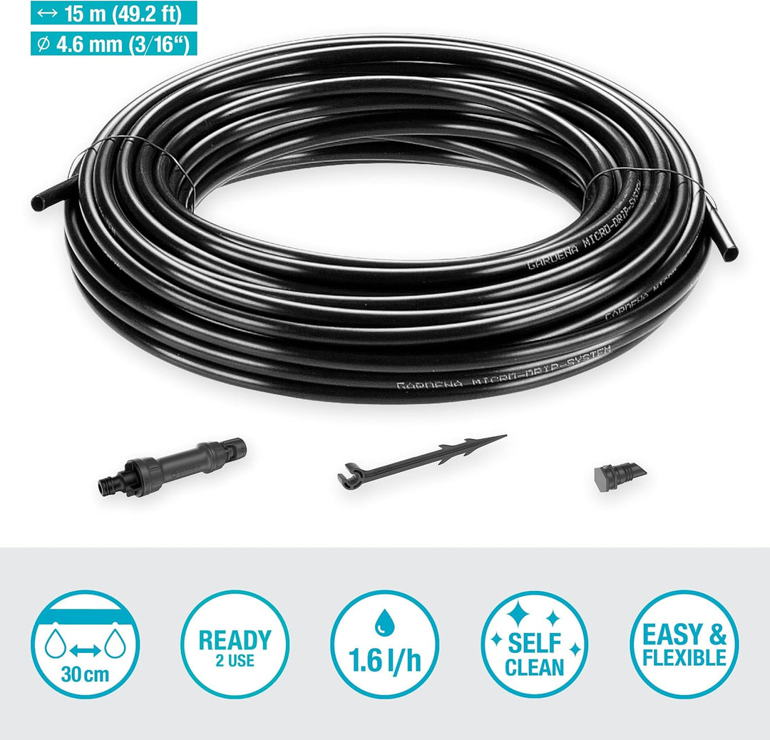 Gardena Start Set Pflanzreihen S: Micro-Drip-Gartenbewässerungssystem zur schonenden, wassersparende