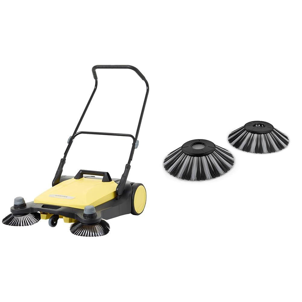 Kärcher Kehrmaschine S 6 Twin (Max. Flächenleistung: 2500 m²/h) & Seitenbesen mit spezieller Beborst