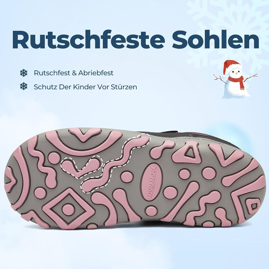 Mishansha Kinder Outdoor Winterschuhe Warm Gefüttert Winterstiefel, Gr.24-38 27 EU Magenta Lila, 27