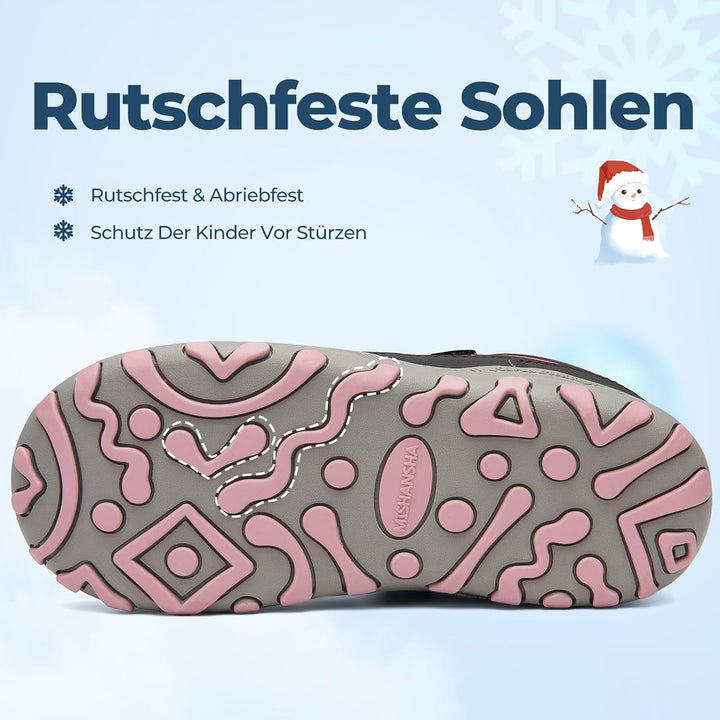 Mishansha Kinder Outdoor Winterschuhe Warm Gefüttert Winterstiefel, Gr.24-38 27 EU Magenta Lila, 27