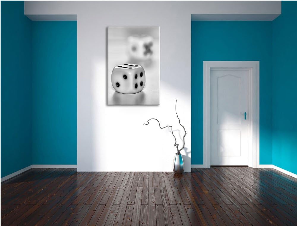 Pixxprint Klassische Würfel als Leinwandbild/Grösse: 100x70 cm/Wandbild/Kunstdruck/fertig bespannt,
