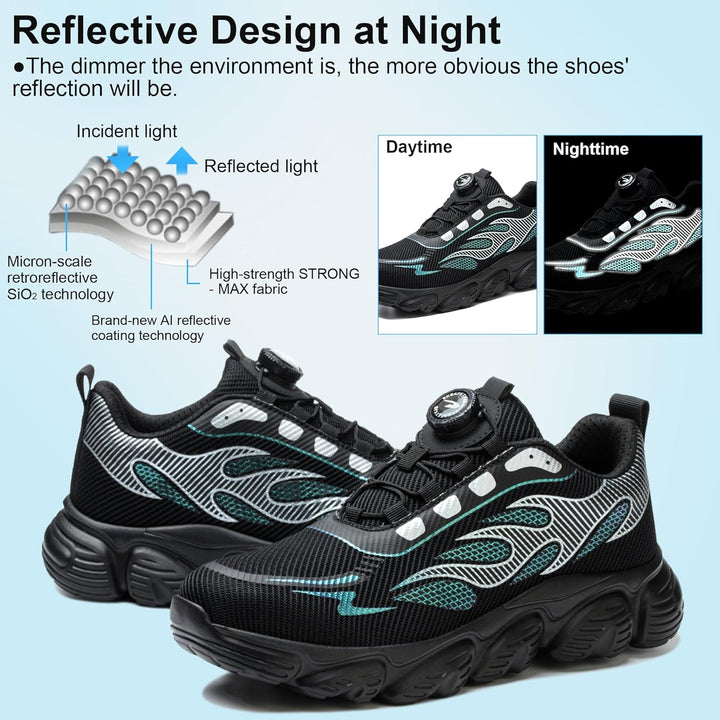 Mitudidi Sicherheitsschuhe Herren Unisex Stahlkappenschuhe Sportliche Arbeitsschuhe Damen Atmungsakt