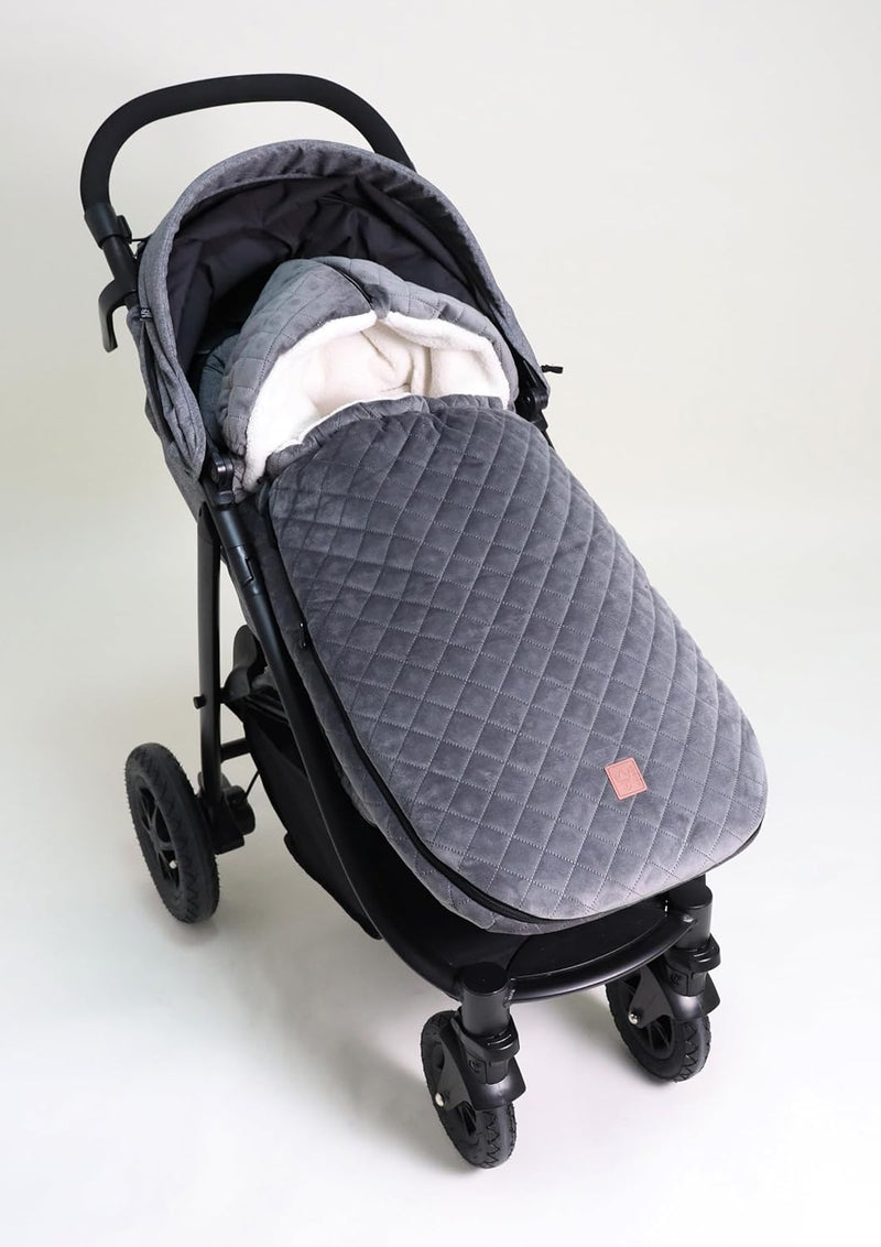 Kaiser 65673 X-LARGE VELVET HOODY, Kinderwagen Fusssack (grey), grey