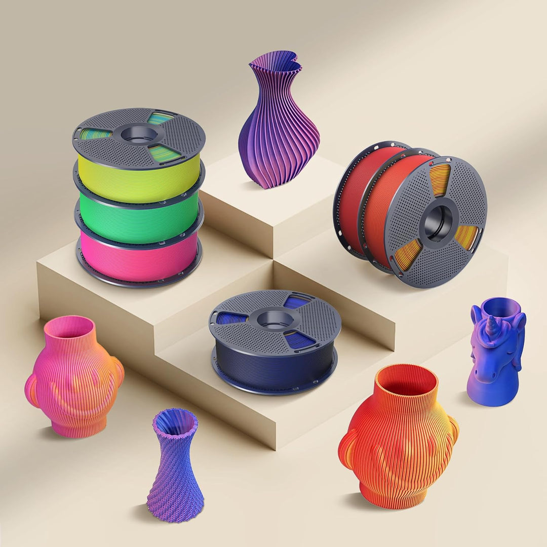 SUNLU 2KG Bündel Zweifarbiges Matte PLA Filament 1.75mm, Matte 3D Drucker Filament PLA mit 2 Farben