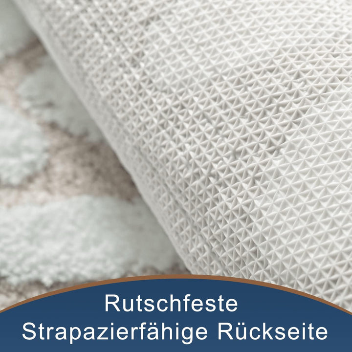 QJHOMO Beige Badezimmerteppich Niedliche Gänseblümchen Badematte rutschfest Waschbar Badteppich Weis