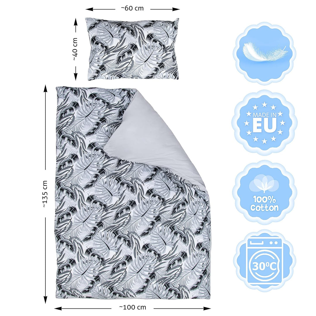 Amilian Kinderbettwäsche 100x135 Baby Bettwäsche Set Grösse Babybettwäsche 135x100 mit Kissenbezug 4