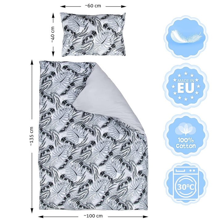 Amilian Kinderbettwäsche 100x135 Baby Bettwäsche Set Grösse Babybettwäsche 135x100 mit Kissenbezug 4