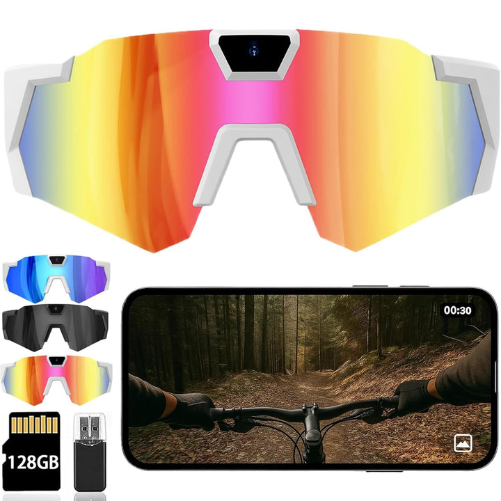 CXYP 4K POV-Sportbrille mit Kamera, 120° Ultra-Weitwinkel-HD, tragbare Körper-Abenteuer-Action-Brill