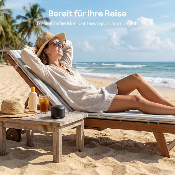 Bobtot Tragbarer Bluetooth-Lautsprecher, kabelloser wasserdichter Lautsprecher mit lautem Stereo-Sou