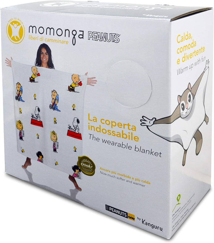 Kanguru Peanuts Snoopy Decke, Polyester, Weiss MOMONGA, 120x120 cm 120x120 cm Momonga Peanuts, 120x1