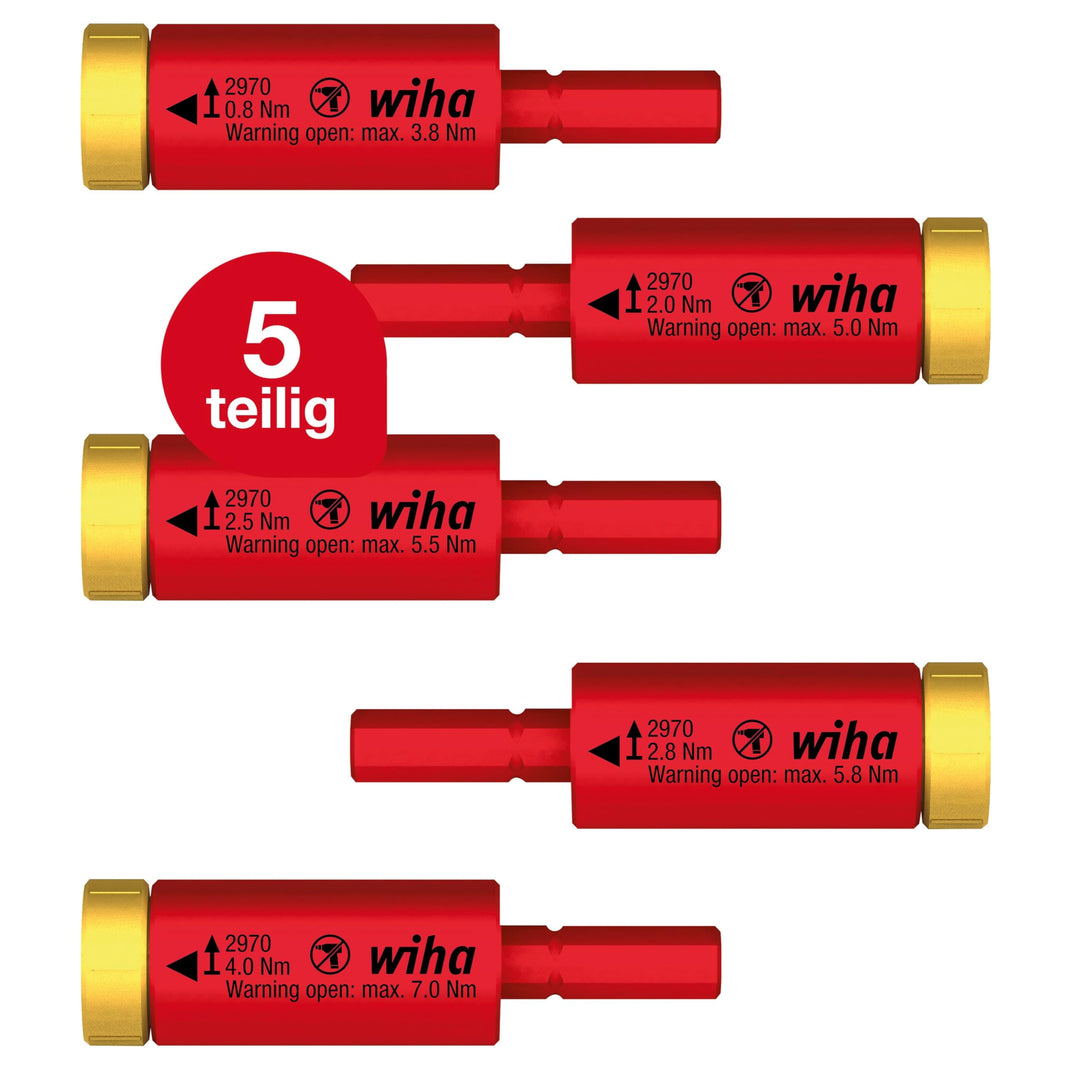 Wiha Drehmoment Set easyTorque Adapter electric für slimBits und slimVario Halter 5-teilig I Drehmom