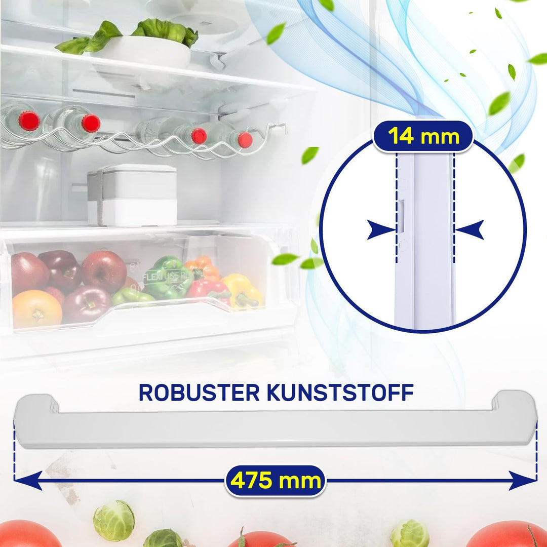 Vorderer Rahmen für Kühlschrank Einlegeboden Glas mit Länge 475 mm mit Originalcode C00144362 C00506