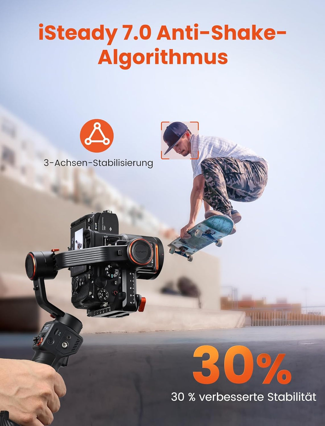 Hohem iSteady MT2 Kit, Gimbal Kamera, 3-Achsen Gimbal Stabilizer für Kamera Spiegellose Action Cam S