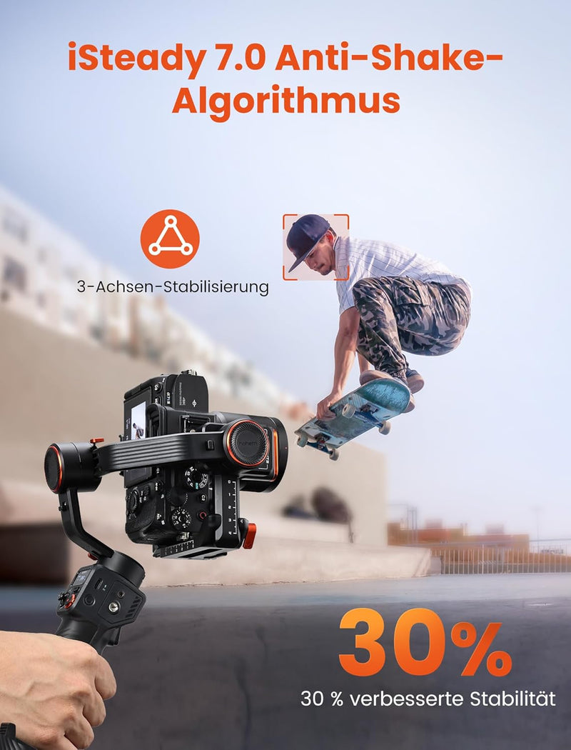 Hohem iSteady MT2 Kit, Gimbal Kamera, 3-Achsen Gimbal Stabilizer für Kamera Spiegellose Action Cam S