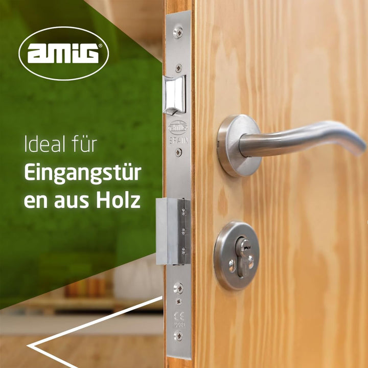 Amig - Einbauschloss Mod.340 mit Sicherheitszylinder und Schlüssel + 5 Schlüssel | für Holztüren | W