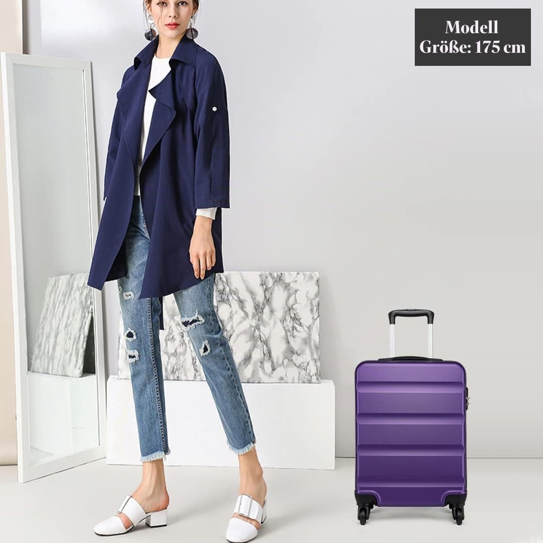 KONO Handgepäck Koffer Leicht Reisekoffer mit Rollen und TSA Schloss, Klein Koffer Trolley Handgepäc