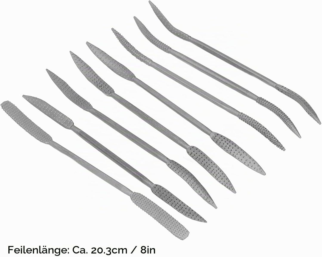 Artillery Doppelseitige Raspelfeile, Raspelset, Nadelraspel Set Riffelraspel/Feilen-Set (8tlg.) für