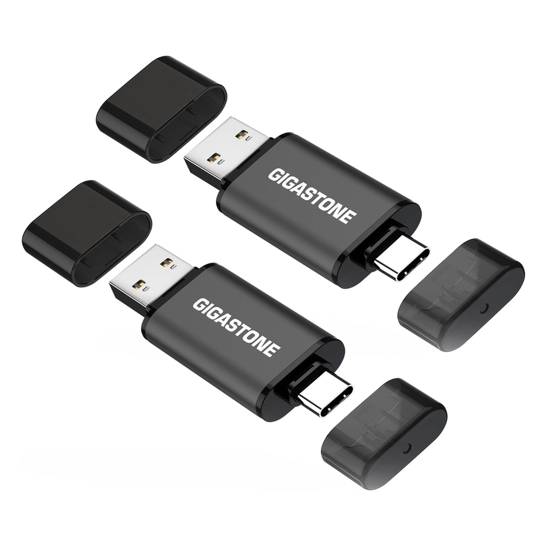GIGASTONE 128GB Dual-Laufwerk (2 Stück) Z40 USB 3.2 Gen 1, 2-in-1 Type-A & Type-C, 100MB/s UltraSchn