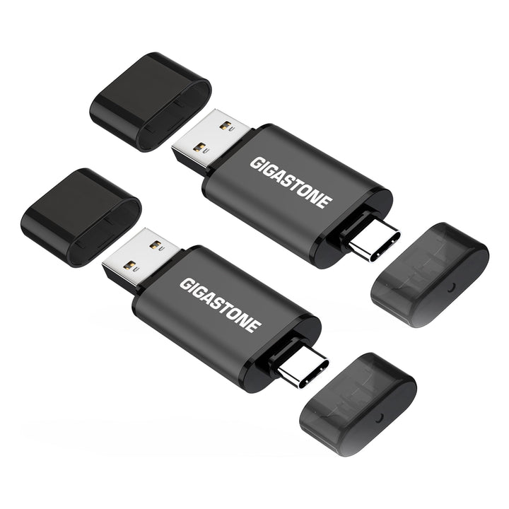 GIGASTONE 128GB Dual-Laufwerk (2 Stück) Z40 USB 3.2 Gen 1, 2-in-1 Type-A & Type-C, 100MB/s UltraSchn