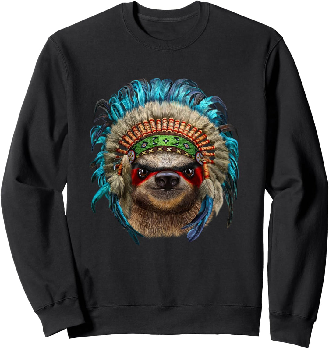 Faultier mit indischem Kopfschmuck Sweatshirt