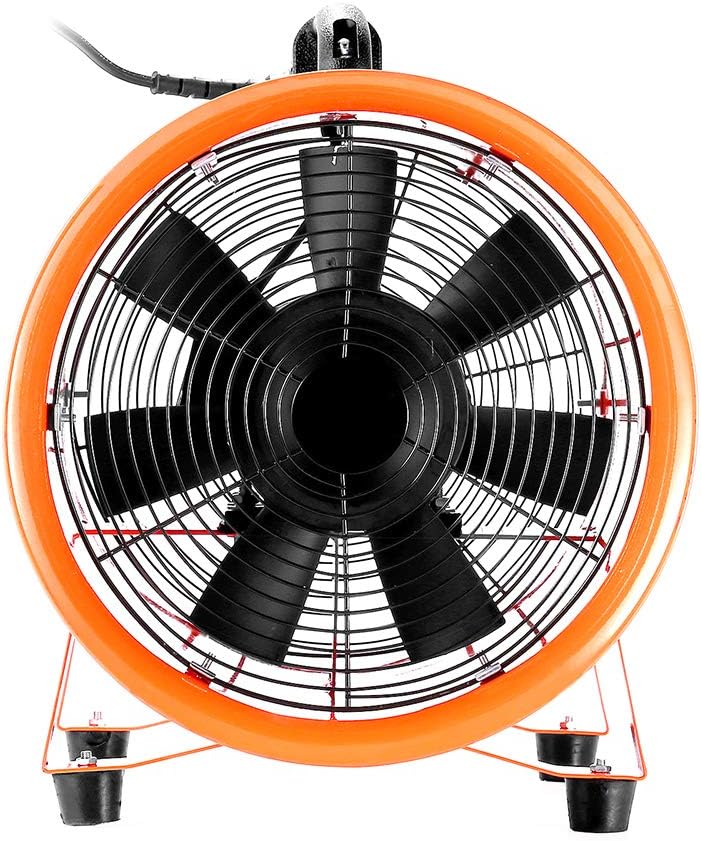 KAUITOPU Baugebläse, ø250mm Axialgebläse mit 10 m PVC-Kanal Industrielüfter für Fabriken Kellern Bau