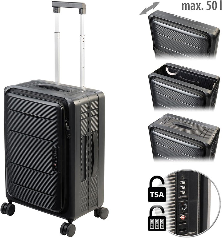 Xcase Hartschalenkoffer: Faltbarer 4-Rollen-Hartschalen-Koffer, TSA-Schloss, 20" / 50 cm, 50 l (Trol