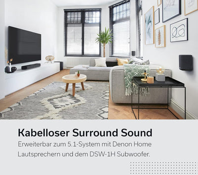 Denon Home Sound Bar 550 kompakte Heimkino Soundbar mit Dolby Atmos, DTS:X, Alexa Built-in, WLAN, Bl