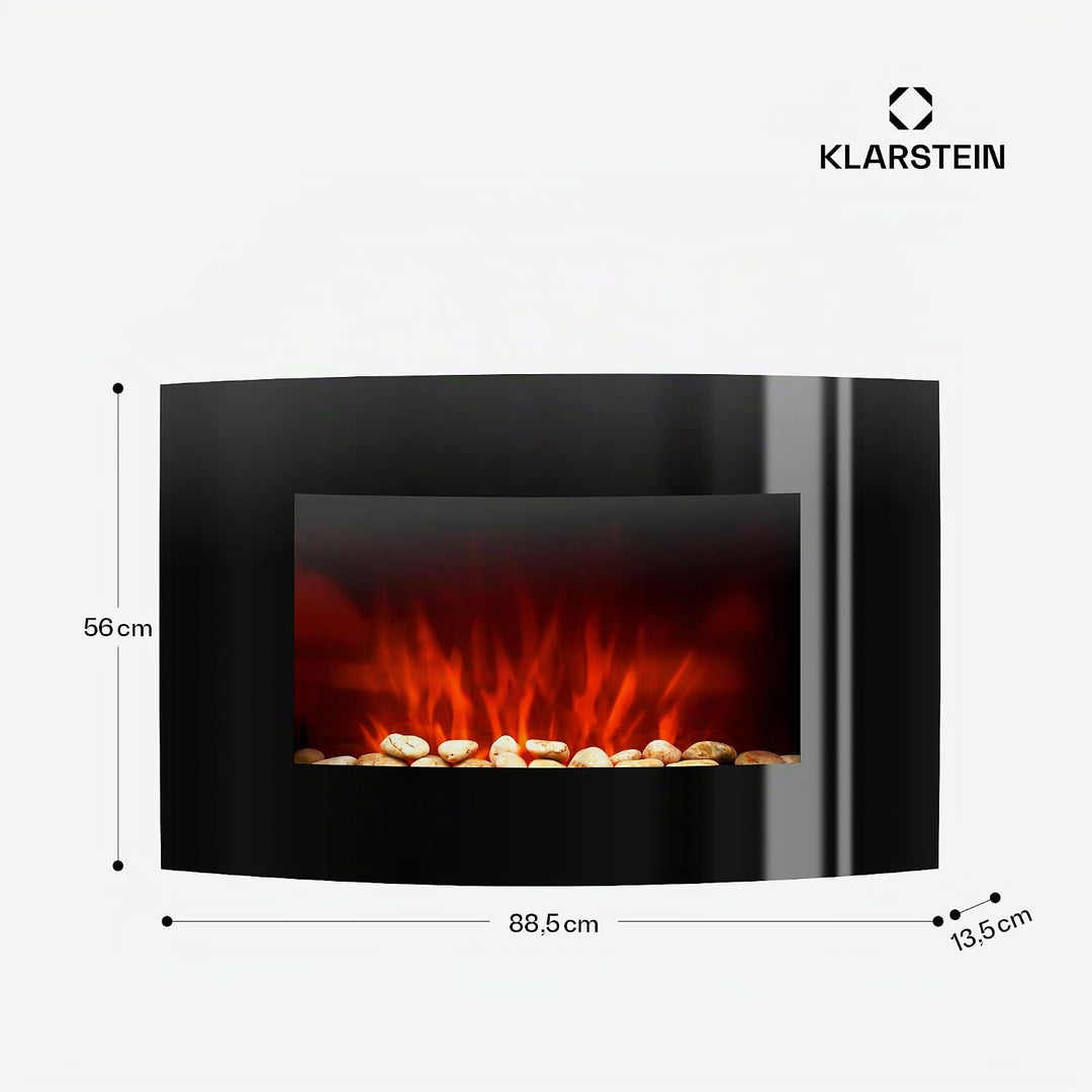 Klarstein Lausanne Elektrokamin - Kamin elektrisch, Elektro Kamin mit Flammensimulation, LED, geräus