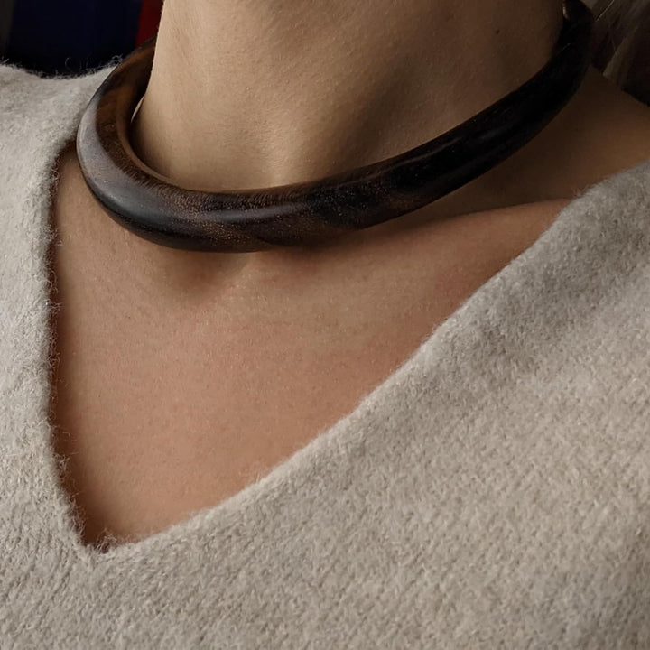 81stgeneration Braun Halsband Drehmoment Naturholz Halskette organischen
