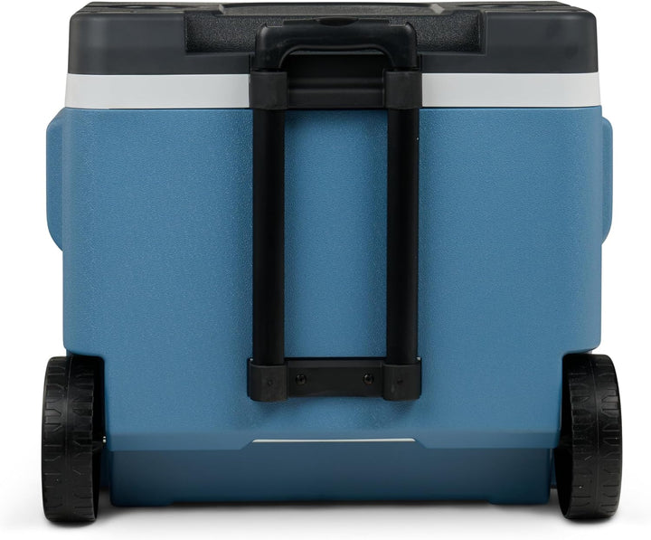 IGLOO IP42 Roller Kühlbox 42L – Passiv-Kühlbox mit Rollen und Teleskopgriff, eisblaue Thermobox für