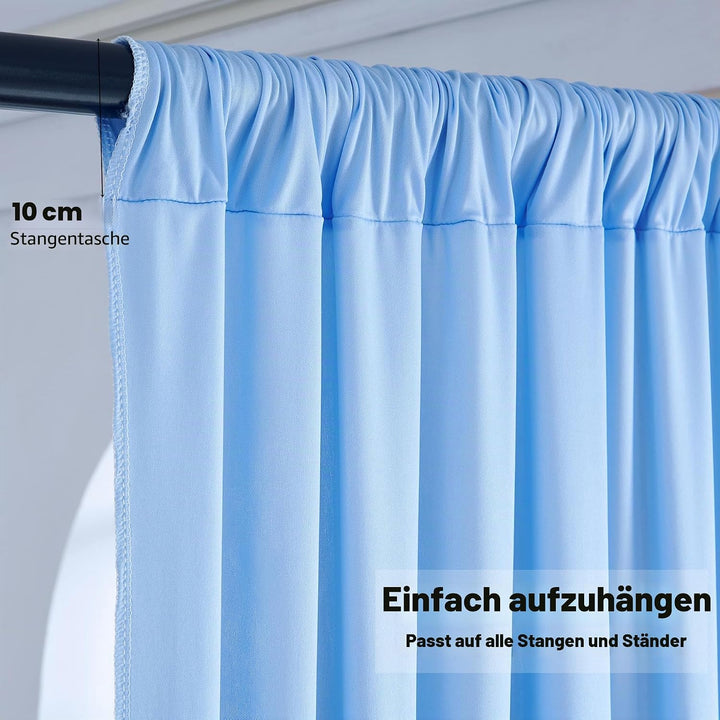 3×3 m Baby Blau Hintergrund Vorhang, Deko Hochzeit Party Junge&