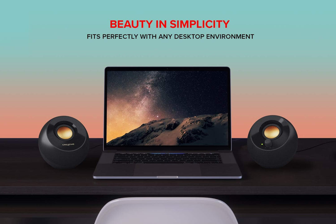 Creative Pebble Plus 2.1 USB-betriebener Desktop-Lautsprecher mit Subwoofer und Far-Field-Treibern,