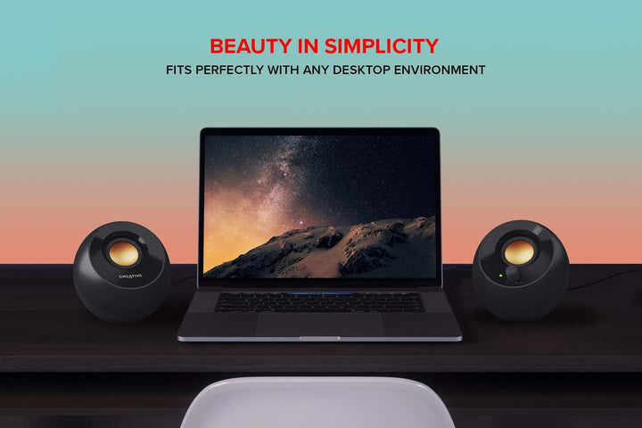 Creative Pebble Plus 2.1 USB-betriebener Desktop-Lautsprecher mit Subwoofer und Far-Field-Treibern,