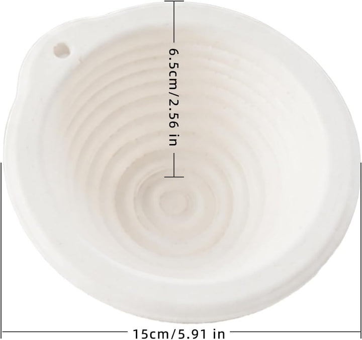 10er Set Runder Gärkorb Ø 15 x 6,5 cm aus Zellstoff | Mini Brotform mit 10 Leinentüchern | Backkorb