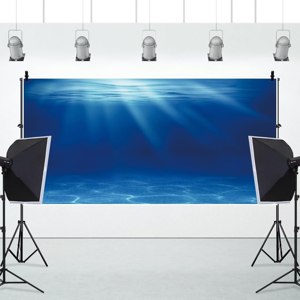 Renaiss 2.5x1.2m Unterwasser Blaues Meer Hintergrund Aquarium Fotografie Hintergrund Aquarium Dekora